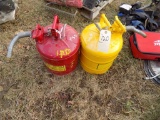 (2) Safety Fuel Cans, Red & Yellow