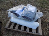 Pallet w/(3) Tarps & (2) Rolls of Plastic