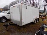 2010 Car Mate 14' Enclosed Trailer w/Rear Ramp & Side Door, Vin# 5A3C714D5A