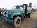 1986 Ford F800 Dump Truck, 12' Dump Body, 370-V8 Gas Eng., 5/2 Spd. Man. Tr