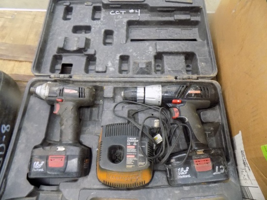 Craftsman Cordless Tool Set w/Drill, Angle Drill, (2) Batteries & Charger,