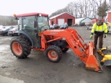 Kubota L3430 Compact Tractor, LA723 Loader, w/ Full Cab, 4WD, (1) Remote, 3