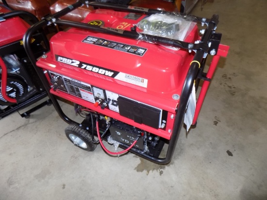 New Pro 2 7500 W Genetron Generator, Electric Start, Wheel Cart