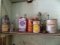 Group of (11) Asst. Old Bottles & Metal Containers on Shelf (1st Floor Stor