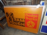 Dodge Truck ''Ram Tough'' Hanging Out Door Neon Sign 4' x 3' Small Damage o