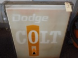Mid 80's Dodge Colt Light Up Sign - Double Sided 30'' Wide x 40'' Tall