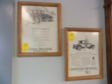 (2) Antique Wall Pics ''Dodge Bros'' & Chrysler Imperial 80' SELLING TOGETH