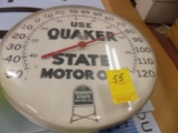Quaker State 12'' Round Therometer