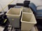 2 Plastic Pallets w/ Large Group of Trashbins, Slippery When Wet Signs & Mo