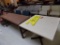 3' Dining Table w/ 6' Padded table & 2 Green Chairs