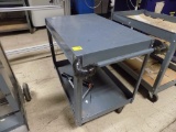 Gray 2 Tier Metal Rolling Cart