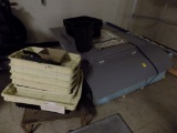 Box of Misc, IBM Cart, Hardware Tray, Metal Shelving