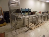 Stainless Steel Prep Table/Dishwasher Table w/ One Bay Sink, 15' x 7' L Sha