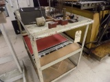 Tan, 3 Tier Rolling Cart w/Misc Tooling, Gauges, Topping & Milling Head