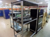 3 Tier Rolling Cart w/Hand Crank Table Levelers
