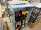 Blue Wood Cabinet w/Large Qty of Wire