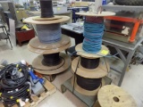 7 Partial Spools of Manufacturing Cable on 2 IBM Pallets