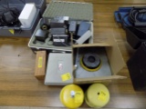 Case of Cameras & Misc w/Group of Padded Machine Feet