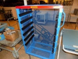 Blue Rolling ESD Tray Cart