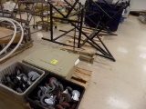 2 Pallets w/Table Frames, Bin Sides & 2 Tubs of Casters