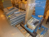 Pallet w/Fabrication Table Parts & Pallet of Soundproofing Blankets