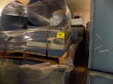 (3) Pallets of Blue & Gray Cabinet Shelves