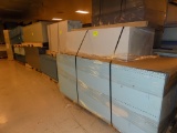 (4) Pallets of Blue & Gray Cabinet Shelves & 1 Gray Cabinet