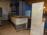 (3) Pallets of Blue & Gray Cabinet Shelves & 1 Gray Cabinet