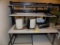 6' Workbench w/(2) Overhead Shelves & Shelf Underneath w/Contents, Power St