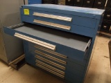 One 45'' 10 Drawer Vidmar Style Cabinet