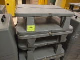 (12) Pieces of 27'' x 38'' Grey Plastic Pallets and (4) Covers