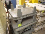 (11) Pieces 27'' x 38'' Grey Plastic Pallets and (6) Covers