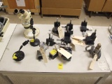 Microscope, (2) Bench Stands and (9) Positioning Fixtures