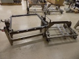 (2) Stainless Steel Fabricated Fixtures, 1 On Casters, 1 Is a Flip Table
