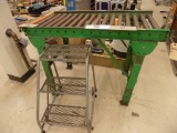 4' Green Roller Table & 3-Tier Step