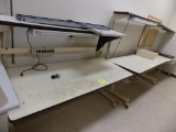 (3) 6' Workbenches w/Overhand Shelves & Lights - Missing Casters