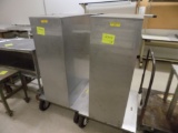 (2) Stainless Steel Rolling Enclosed Tray Cabinets - ESD Approved