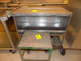Stainless Rolling Cart w/Flip-Up Top & Green Rolling Stand