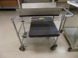 3-Tier Rolling Cart w/24'' x 18'' Black Granite Surface Plate w/2 Ledges