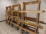 (3) Upright Rolling Carts w/A-Frames Mounted on Them (3x Bid Price)