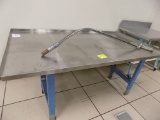 7' Stainless steel Work Table w/2'' Backsplash on 3 Sides