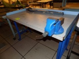 5' Work Table with 4'' Bench Vise and Power Strip