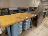 (2) 5' Work Benches (1) Has Drawers Other Has Backsplash with Stainless Ste