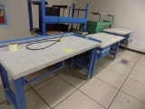 (3) 5' Blue and White Work Tables (3x Bid Price)