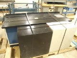 6 1/2' Black Stone Top Lab Table and (2) Two Drawer Files