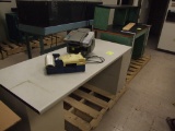 Desk and Work Bench (Green) and Tape Dispensers on 2 Pallets