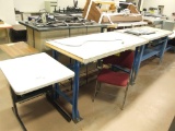 (2) 5' Work Benches, Chair and Printer Table