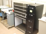 5 Drawer File Cabinet, Plasma Etcher Cabinet, 7 Shelf Unit, Gloves, Cables,