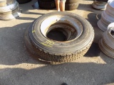 (1) 22.5 Mtd Tire on Split Rim, (1) 11R-24.5 Mtd Tire on Split Rim