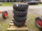 (4x) New Camso 12-16.5 Skid Steer Tires, 8 Lug Rims (4x Bid Price)